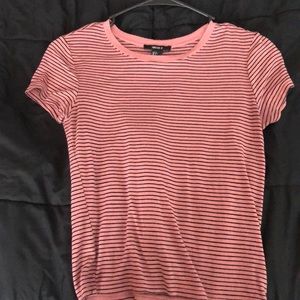 pink and black striped tshirt